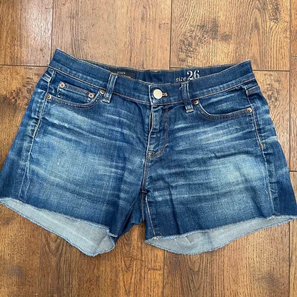 J Crew Indigo Denim Shorts Size 26